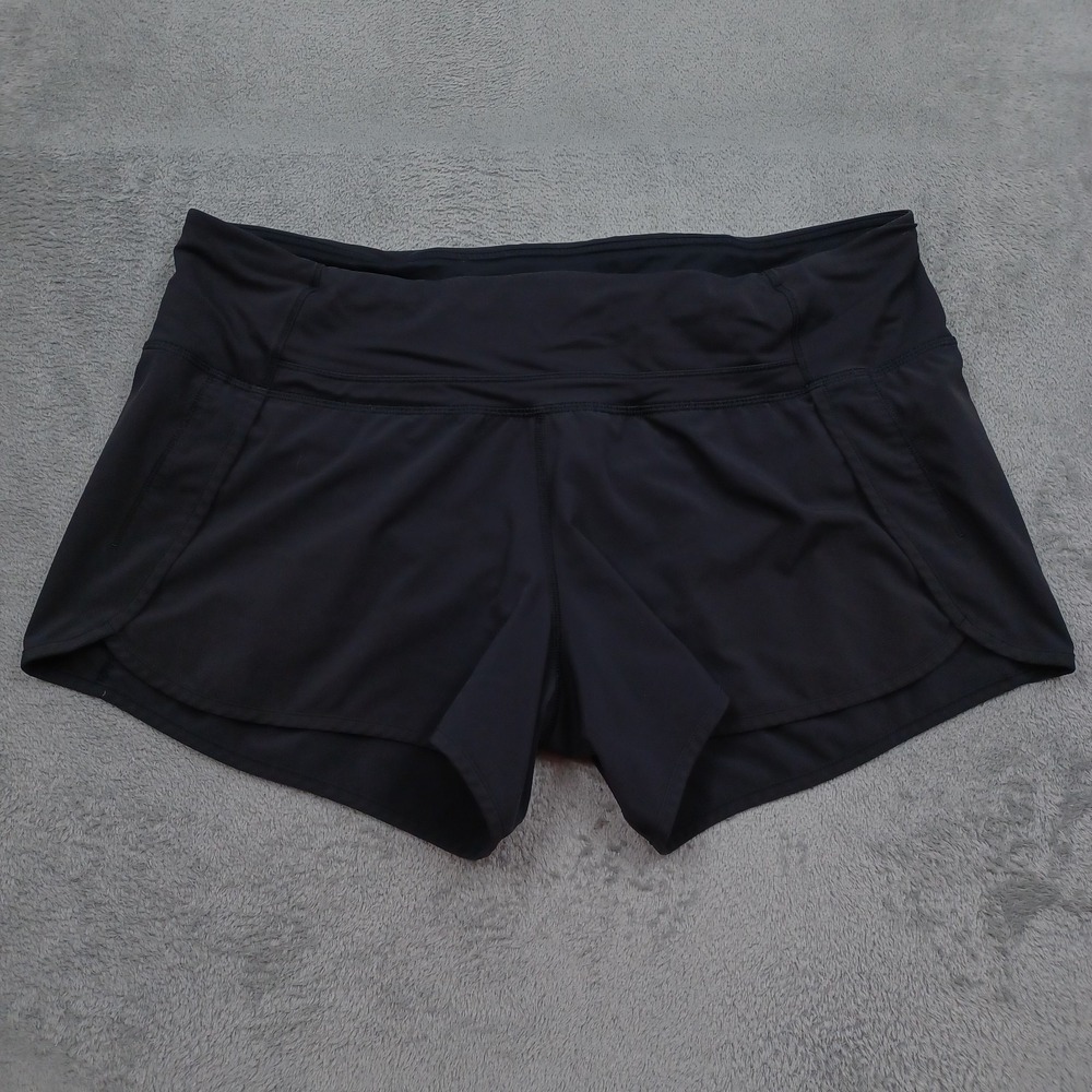 Lululemon Shorts Womens 12 Black Casual Pockets Logo Activewear A4